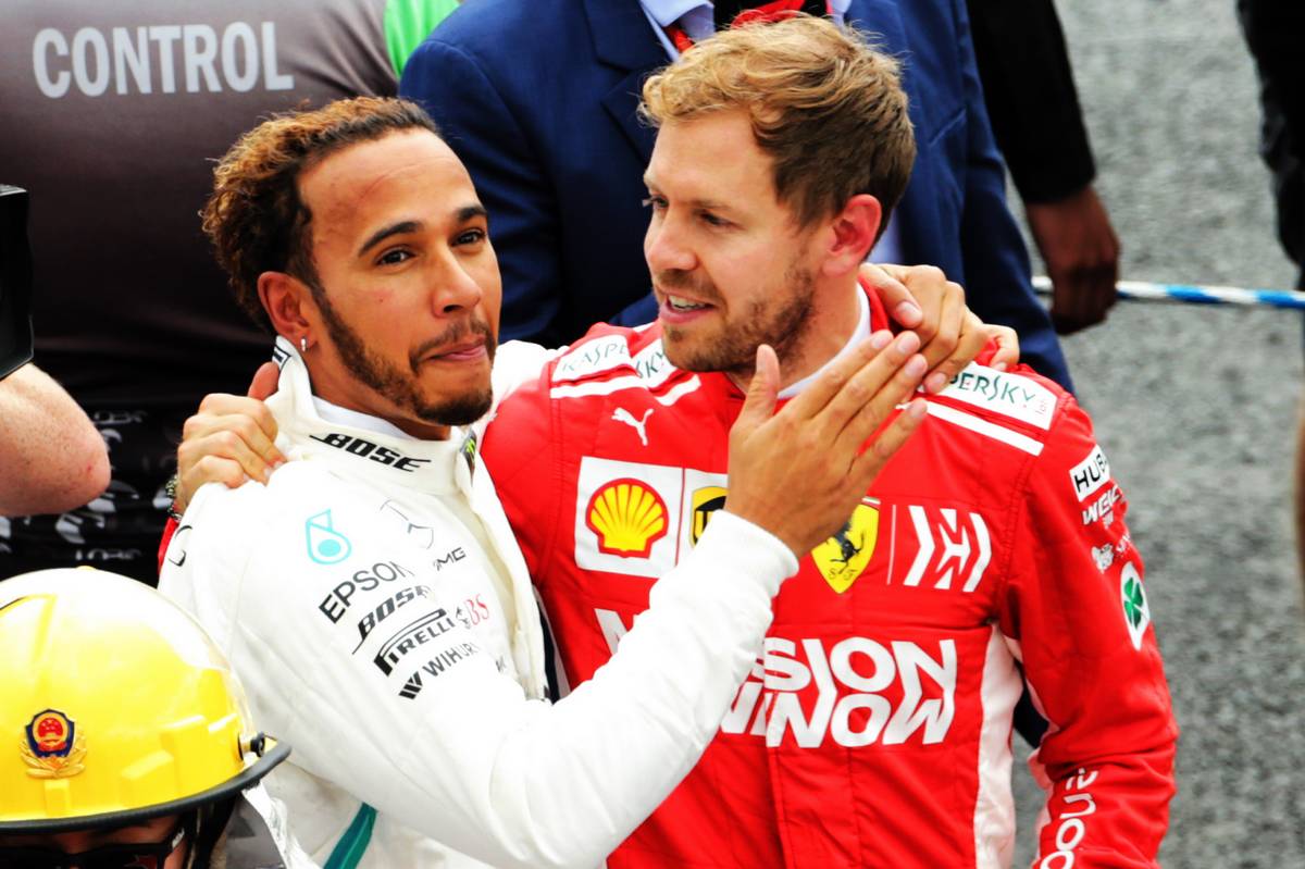 Mexico Grand Prix winner, Lewis Hamilton (GBR), Mercedes AMG F1, wins the World Championship in closed yard with Sebastian Vettel (GER) Ferrari.