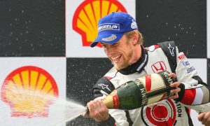Button celebrates his first Grand Prix victory