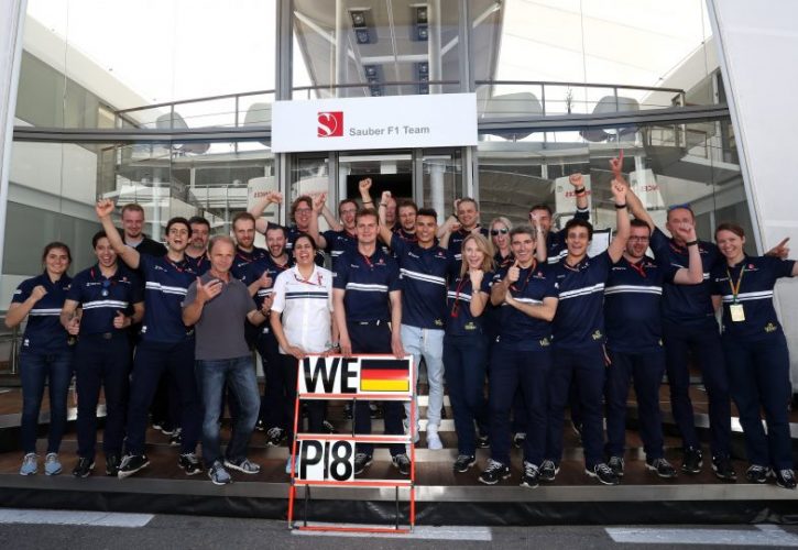 Sauber F1 Team celebrates in Spain