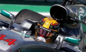 Hamilton gets a challenge from his Mercedes W08