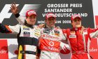 German Grand Prix 2008 - Nelson Piquet Jr., Lewis Hamilton and Felipe Massa on the podium