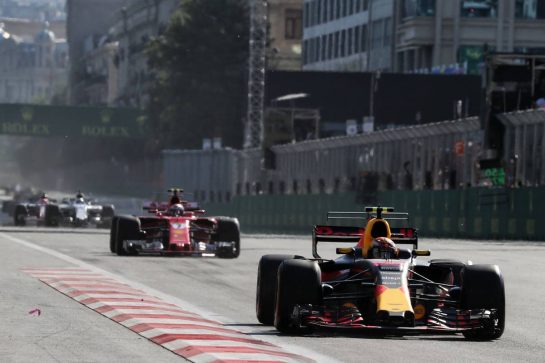 Max Verstappen (NLD) Red Bull Racing RB13.
25.06.2017. Formula 1 World Championship, Rd 8, Azerbaijan Grand Prix, Baku Street Circuit, Azerbaijan, Race Day.
- www.xpbimages.com, EMail: requests@xpbimages.com - copy of publication required for printed pictures. Every used picture is fee-liable. © Copyright: Photo4 / XPB Images