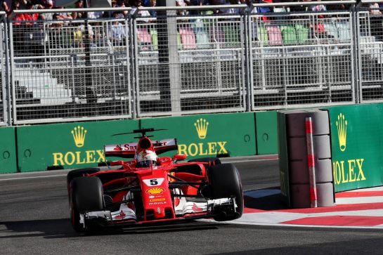 Sebastian Vettel (GER) Ferrari SF70H.
25.06.2017. Formula 1 World Championship, Rd 8, Azerbaijan Grand Prix, Baku Street Circuit, Azerbaijan, Race Day.
- www.xpbimages.com, EMail: requests@xpbimages.com - copy of publication required for printed pictures. Every used picture is fee-liable. © Copyright: Photo4 / XPB Images
