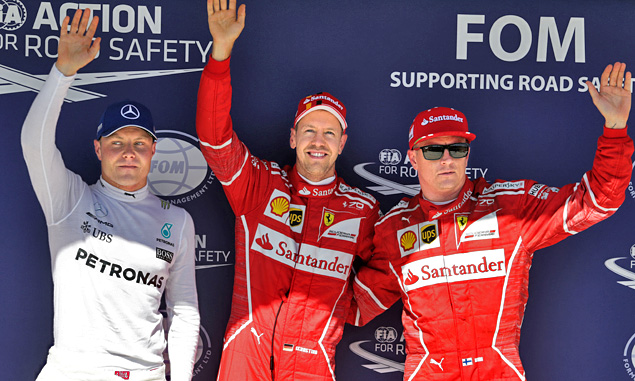 Valtteri Bottas, Sebastian Vettel, Kimi Raikkonen, are the top three in qualifying for the Hungarian Grand Prix