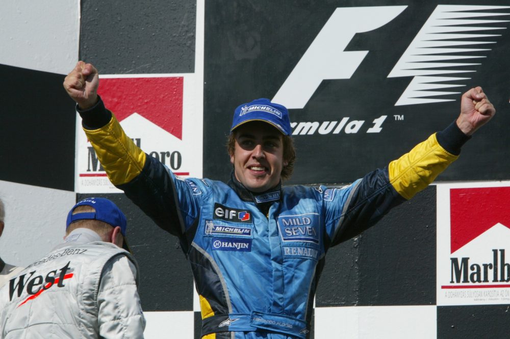 Fernando Alonso ganador más joven en la historia en Hungría 2003