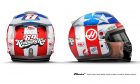 Romain Grosjean, Renault, helmet, United States Grand Prix