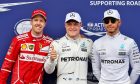 Sebastian Vettel, Valtteri Bottas, Lewis Hamilton vying for the 2017 world championship