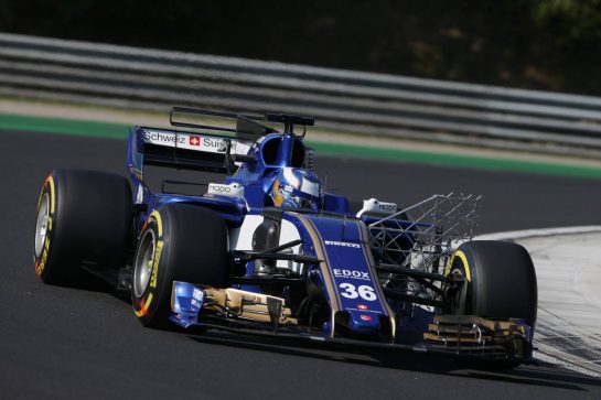 Gustav Malja (SWE) Sauber C36 Test Driver.
01.08.2017. Formula 1 Testing, Budapest, Hungary.
- www.xpbimages.com, EMail: requests@xpbimages.com - copy of publication required for printed pictures. Every used picture is fee-liable. © Copyright: Moy / XPB Images