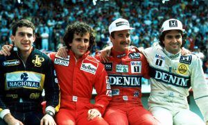 A famous group shot of Formula 1's mighty titans