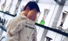 Mercedes boss Toto Wolff shows son Jack what daddy gets up to at the office.