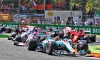 Lewis Hamilton, Mercedes, leading the Italian Grand Prix