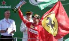 Sebastian Vettel, Ferrari, celebrates after the Italian Grand Prix