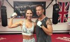 Jenson Button cross-training with his girlfriend in an LA boxing gym.
