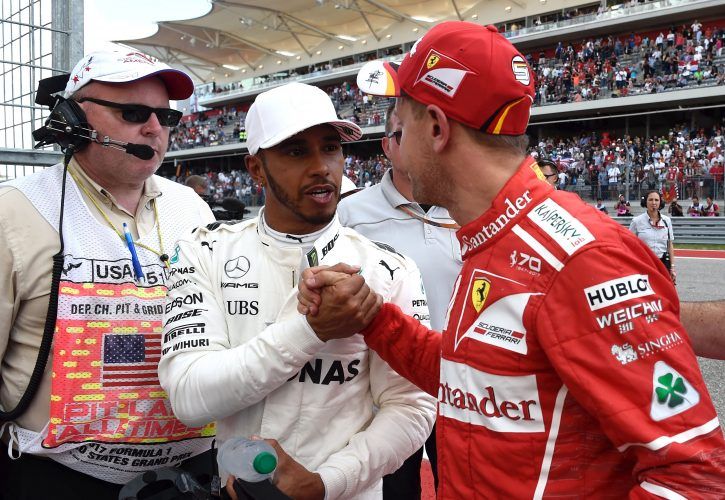 Lewis Hamilton (Mercedes), Sebastian Vettel (Ferrari), United States Grand Pric