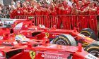 Sebastian Vettel, Kimi Raikkonen, Ferrari, Hungarian Grand Prix