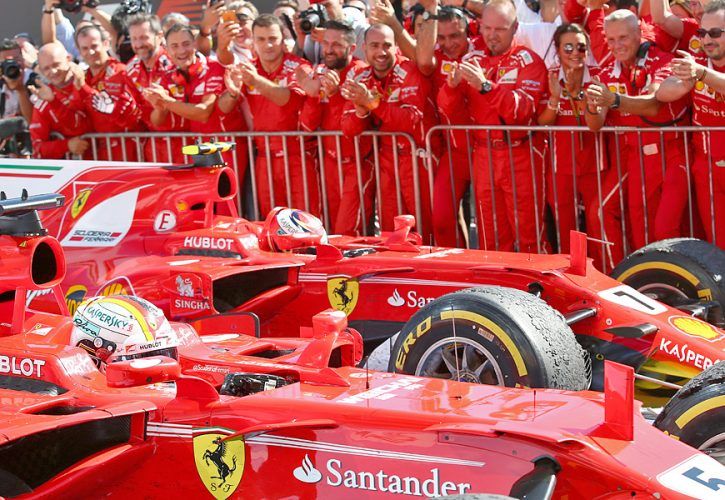 Sebastian Vettel, Kimi Raikkonen, Ferrari, Hungarian Grand Prix