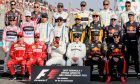 2017 season drivers group photograph, including world champion Lewis Hamilton