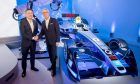 Formula E founder and chief executive Alejandro Agag and ABB CEO Ulrich Spiesshofer announce new title sponsorship deal.
