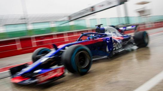 Pierre Gasly of France and Scuderia Toro Rosso performs during the filming day in MIsano, Italy on February 21, 2017