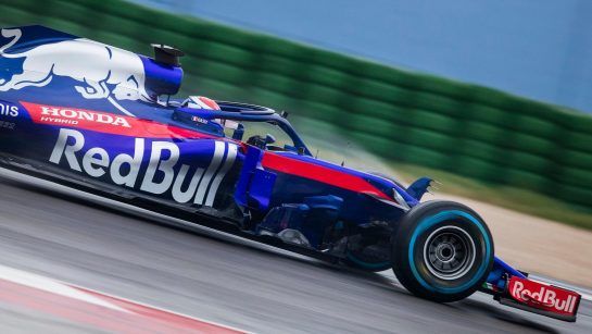 Pierre Gasly of France and Scuderia Toro Rosso performs during the filming day in MIsano, Italy on February 21, 2017