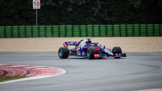 Pierre Gasly of France and Scuderia Toro Rosso performs during the filming day in MIsano, Italy on February 21, 2017