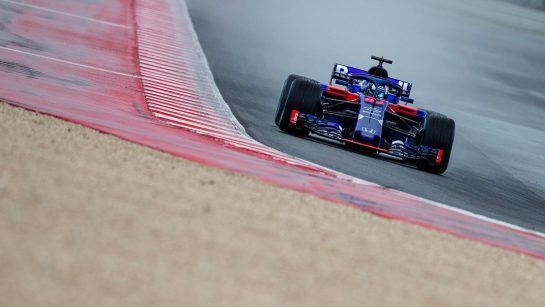 Pierre Gasly of France and Scuderia Toro Rosso performs during the filming day in MIsano, Italy on February 21, 2017