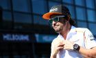 Fernando Alonso (ESP) McLaren on the drivers parade.