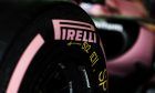 Pink striped Pirelli tyre