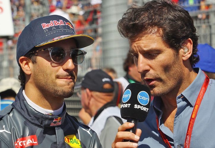 Daniel Ricciardo (AUS) Red Bull Racing with Mark Webber (AUS)