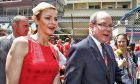 HSH Prince Albert of Monaco (MON) with Princess Charlene of Monaco on the grid.