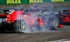 Max Verstappen (NLD) Red Bull Racing RB14 and Sebastian Vettel (Ferrari) collide