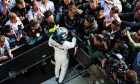 Valtteri Bottas (FIN) Mercedes AMG F1 celebrates