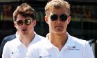 Marcus Ericsson (SWE) Sauber F1 Team walks the circuit with team mate Charles Leclerc
