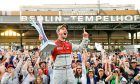 Audi's Daniel Abt celebrates after winning the 2018 ABB FIA Berlin ePrix