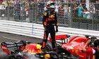 Race winner Daniel Ricciardo (AUS) Red Bull Racing RB14 celebrates Monaco Grand Prix victory