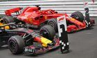 Monaco Grand Prix: the cars of Daniel Ricciardo (AUS) Red Bull Racing RB14 and Sebastian Vettel (GER)