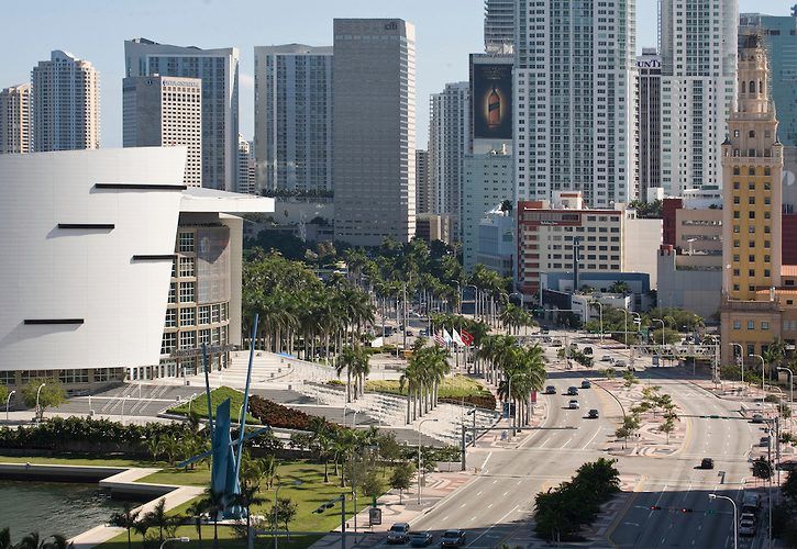 Downtown Miami - Biscayne Boulevard, Freedom Tower and American Airlines Arena