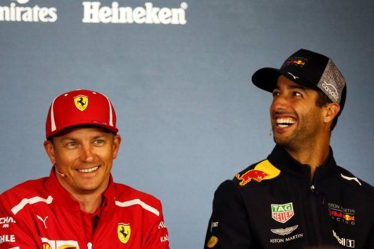 (L to R): Kimi Raikkonen (FIN) Ferrari and Daniel Ricciardo (AUS) Red Bull Racing in the FIA Press Conference.
28.06.2018. Formula 1 World Championship, Rd 9, Austrian Grand Prix, Spielberg, Austria, Preparation Day.
- www.xpbimages.com, EMail: requests@xpbimages.com - copy of publication required for printed pictures. Every used picture is fee-liable. © Copyright: Photo4 / XPB Images