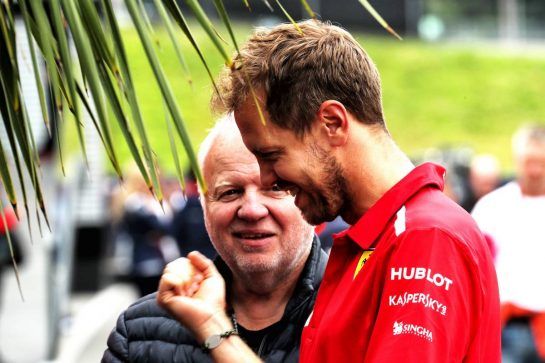 Sebastian Vettel (GER) Ferrari with his father Norbert Vettel (GER).
28.06.2018. Formula 1 World Championship, Rd 9, Austrian Grand Prix, Spielberg, Austria, Preparation Day.
- www.xpbimages.com, EMail: requests@xpbimages.com - copy of publication required for printed pictures. Every used picture is fee-liable. © Copyright: Photo4 / XPB Images