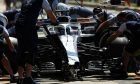 Lance Stroll (CDN) Williams FW41 practices a pit stop.