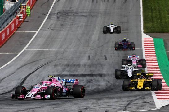 Esteban Ocon (FRA) Sahara Force India F1 VJM11.
01.07.2018. Formula 1 World Championship, Rd 9, Austrian Grand Prix, Spielberg, Austria, Race Day.
- www.xpbimages.com, EMail: requests@xpbimages.com - copy of publication required for printed pictures. Every used picture is fee-liable. © Copyright: Charniaux / XPB Images
