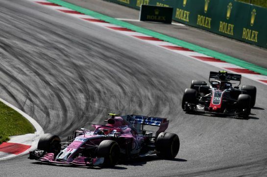 Esteban Ocon (FRA) Sahara Force India F1 VJM11.
01.07.2018. Formula 1 World Championship, Rd 9, Austrian Grand Prix, Spielberg, Austria, Race Day.
- www.xpbimages.com, EMail: requests@xpbimages.com - copy of publication required for printed pictures. Every used picture is fee-liable. © Copyright: Batchelor / XPB Images