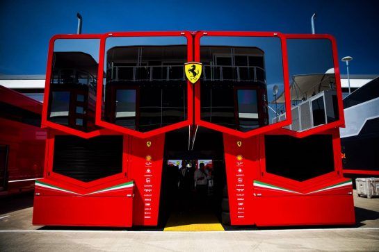 Ferrari trucks in the paddock.
05.07.2018. Formula 1 World Championship, Rd 10, British Grand Prix, Silverstone, England, Preparation Day.
- www.xpbimages.com, EMail: requests@xpbimages.com - copy of publication required for printed pictures. Every used picture is fee-liable. © Copyright: Rew / XPB Images