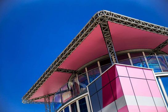 Sahara Force India F1 Team motorhome.
05.07.2018. Formula 1 World Championship, Rd 10, British Grand Prix, Silverstone, England, Preparation Day.
- www.xpbimages.com, EMail: requests@xpbimages.com - copy of publication required for printed pictures. Every used picture is fee-liable. © Copyright: Rew / XPB Images