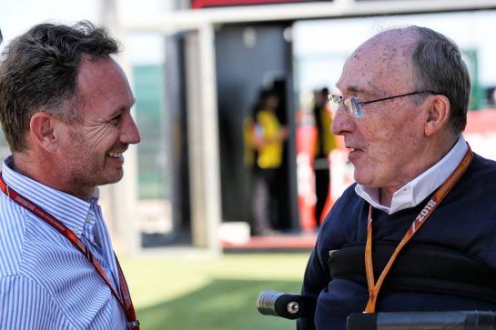 (L to R): Christian Horner (GBR) Red Bull Racing Team Principal with Frank Williams (GBR) Williams Team Owner.
05.07.2018. Formula 1 World Championship, Rd 10, British Grand Prix, Silverstone, England, Preparation Day.
- www.xpbimages.com, EMail: requests@xpbimages.com - copy of publication required for printed pictures. Every used picture is fee-liable. © Copyright: Batchelor / XPB Images