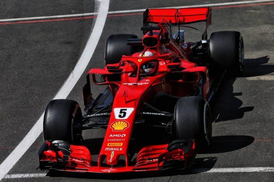 Sebastian Vettel (GER) Ferrari SF71H.
06.07.2018. Formula 1 World Championship, Rd 10, British Grand Prix, Silverstone, England, Practice Day.
- www.xpbimages.com, EMail: requests@xpbimages.com - copy of publication required for printed pictures. Every used picture is fee-liable. © Copyright: Batchelor / XPB Images