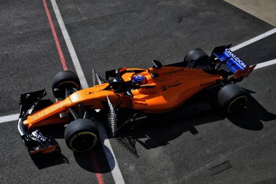 Fernando Alonso (ESP) McLaren MCL33.
06.07.2018. Formula 1 World Championship, Rd 10, British Grand Prix, Silverstone, England, Practice Day.
- www.xpbimages.com, EMail: requests@xpbimages.com - copy of publication required for printed pictures. Every used picture is fee-liable. © Copyright: Moy / XPB Images