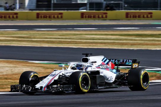 Lance Stroll (CDN) Williams FW41.
06.07.2018. Formula 1 World Championship, Rd 10, British Grand Prix, Silverstone, England, Practice Day.
- www.xpbimages.com, EMail: requests@xpbimages.com - copy of publication required for printed pictures. Every used picture is fee-liable. © Copyright: Photo4 / XPB Images