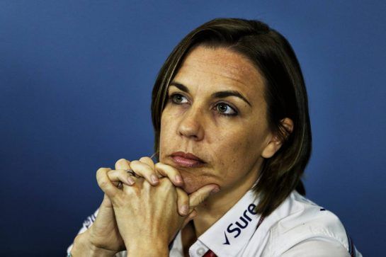 Claire Williams (GBR) Williams Deputy Team Principal in the FIA Press Conference.
06.07.2018. Formula 1 World Championship, Rd 10, British Grand Prix, Silverstone, England, Practice Day.
- www.xpbimages.com, EMail: requests@xpbimages.com - copy of publication required for printed pictures. Every used picture is fee-liable. © Copyright: Moy / XPB Images