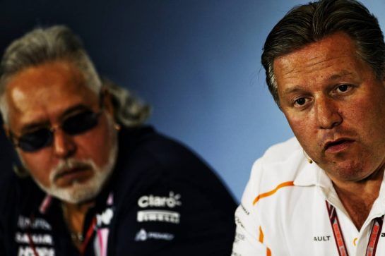 (L to R): Dr. Vijay Mallya (IND) Sahara Force India F1 Team Owner and Zak Brown (USA) McLaren Executive Director in the FIA Press Conference.
06.07.2018. Formula 1 World Championship, Rd 10, British Grand Prix, Silverstone, England, Practice Day.
- www.xpbimages.com, EMail: requests@xpbimages.com - copy of publication required for printed pictures. Every used picture is fee-liable. © Copyright: Moy / XPB Images